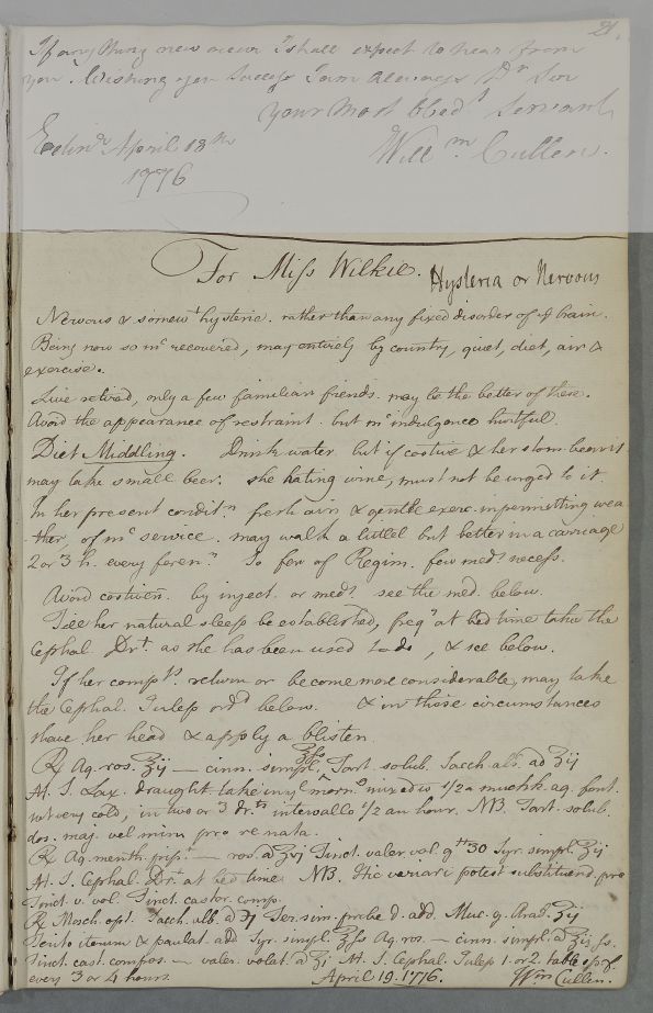 The Cullen Project [ID3801] From Dr William Cullen (Professor